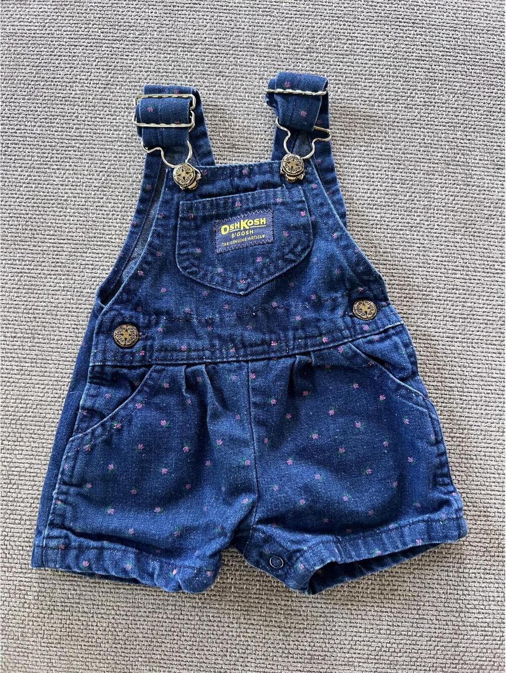 Vintage OshKosh Denim Floral Overalls